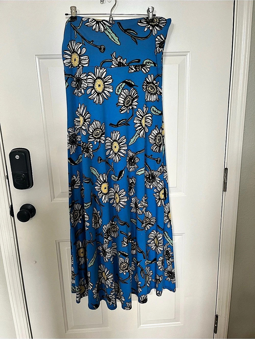 Lularoe Floral Maxi Skirt in Blue & White Size Medium